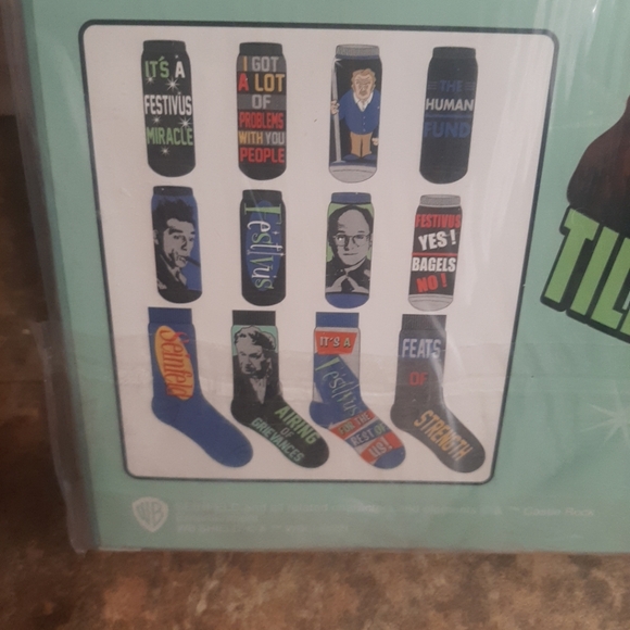 New. Size 9. The North Face Slides. Seinfeld Festivus 12 Days Of Socks. - Picture 7 of 7